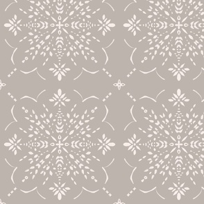 Lace Panels - Warm grey and ivory