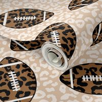 cheetah football - leopard print football fabric - girls football brown