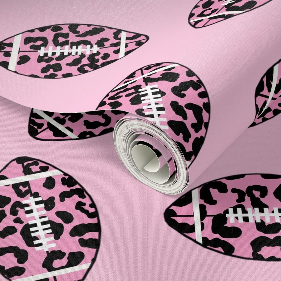 cheetah football - leopard print football fabric - girls football light pink