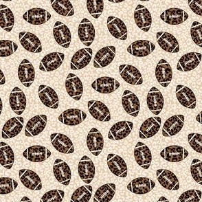 SMALL cheetah football - leopard print football fabric - girls football brown