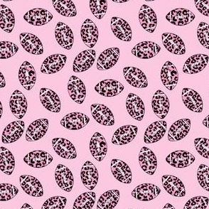 SMALL cheetah football - leopard print football fabric - girls football light pink