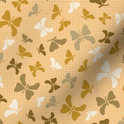 Medium scale Papercut Butterflies in warm earth tones:  of mustard, golden yellow, donkey brown:for home decor, wallpaper and home accessories