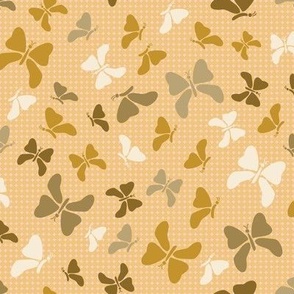Medium scale Papercut Butterflies in warm earth tones:  of mustard, golden yellow, donkey brown:for home decor, wallpaper and home accessories