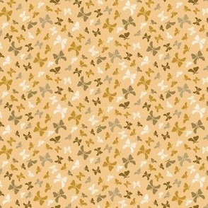 Small scale Butterfly silhouette in warm earth tone of mustard, golden yellow, donkey brown: petal solid coordinate: for patchwork, home decor, wallpaper and home accessories