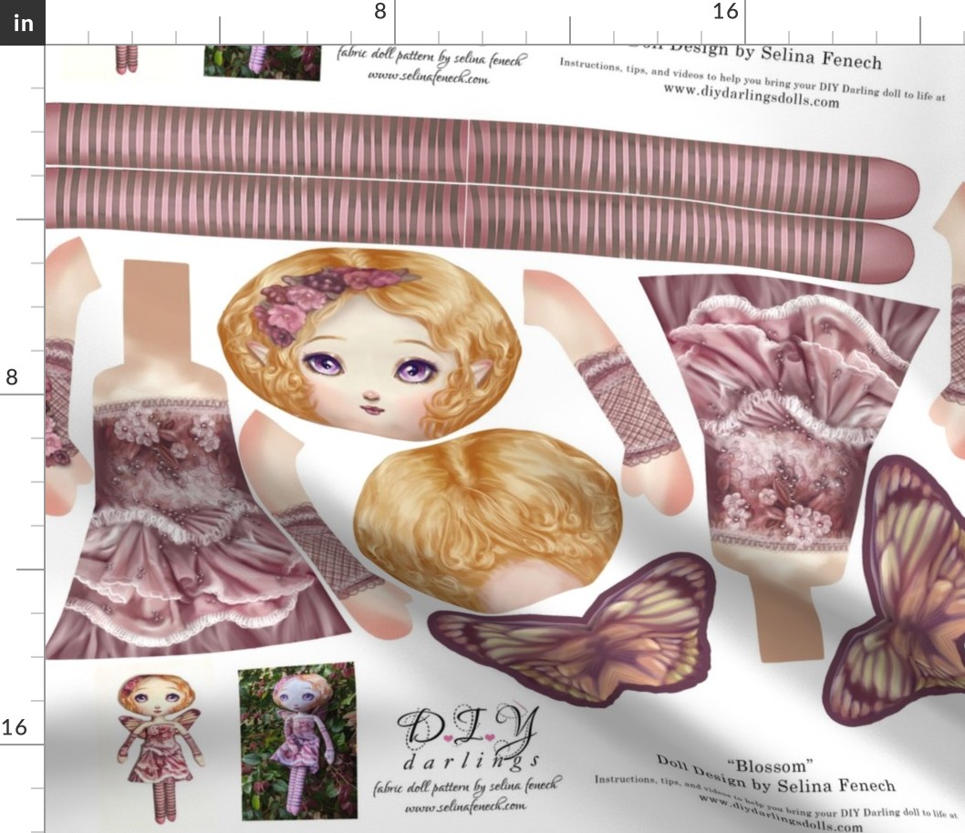 Cut and sew doll pattern - Blossom Fairy