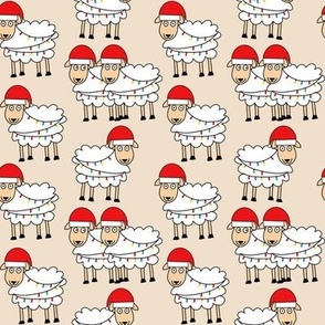 Christmas Party Sheep - Cream