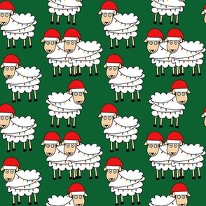 Christmas Party Sheep - Dark Green