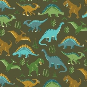 Dinosaur Vegetation Scatter - Brown - Sml