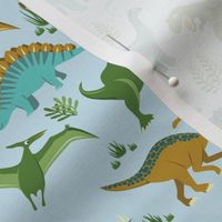 Dinosaur Vegetation Scatter - Pale Blue - Sml