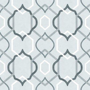 Vintage Diamond Geometric Sea Grey