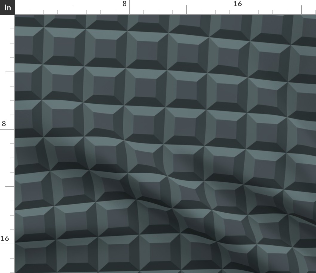 3D Wallpaper large Slate Grey squares