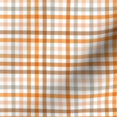 The minimalist gingham halloween plaid picnic blanket checkered pattern peach orange neutral beige gray