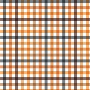 The minimalist gingham halloween plaid picnic blanket checkered pattern orange neutral gray boys