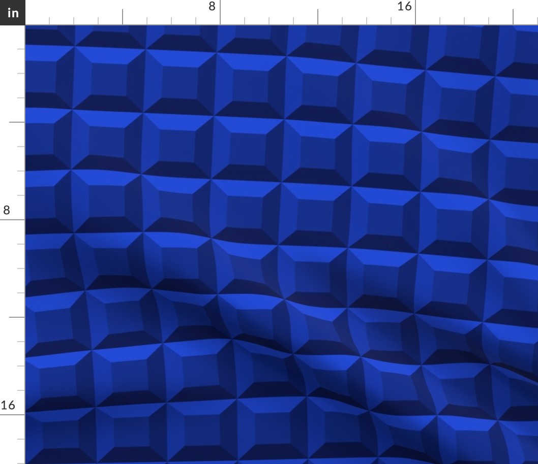 3D panel Wallpaper Electric Blue square