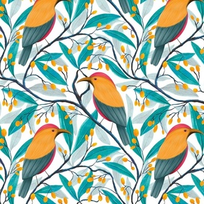 Whimsical Bird botanical (medium)