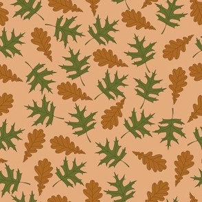 Oak leaf // small scale // beige background