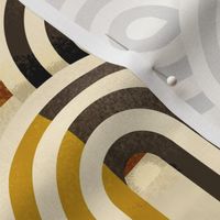 Mid-Century Stripes (big scale) gold and brown
