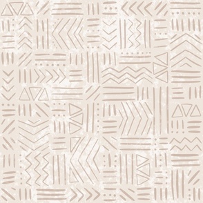 Chevron, Lines, Dots - Textured, Loose Geometric - tan - medium