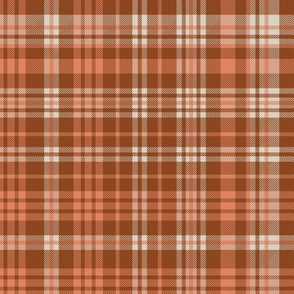 muted christmas plaid - pink and rusty red