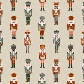 SMALL muted nutcracker fabric - boho nutcracker, muted nutcrackers, minimal