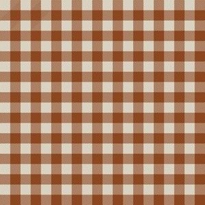 SMALL boho plaid fabric - muted christmas plaid, boho brown