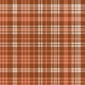 SMALL muted christmas plaid - pink and rusty red