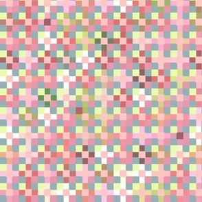 Mosaic of uneven squares, pink-green gamma, Small scale