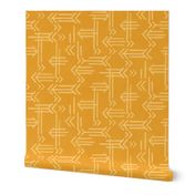 Yellow Gold Geometric Arrows  - Large Scale