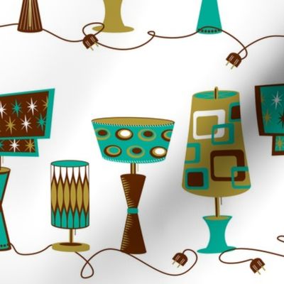 Retro-Luxe Lighting (turquoise, brown and gold)