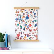 Drops splatter artistic texture Abstract painterly watercolor Blue orange Jumbo Large abstract