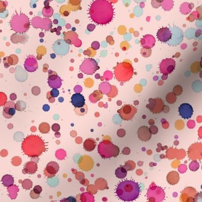 Drops splatter artistic texture Abstract painterly watercolor Pink Medium