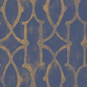 Distressed Geometry blue gold