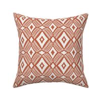 Tarak - Textured Geometric - Terra Cotta Red Ivory Regular Scale