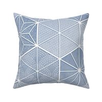 Sashiko Blue Gray Large- Japanese Geometric  Wallpaper- Asanoha- Seigaiha- Japandi- Soothing Neutral- Slate- Light Indigo- Denim