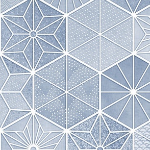 Sashiko Blue Gray- Japanese Geometric