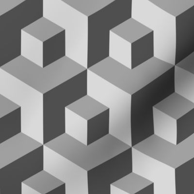 3D cubes Wallpaper gray isometric