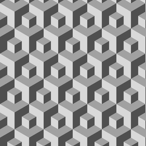 3D cubes Wallpaper gray isometric