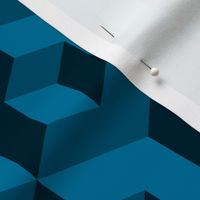3D Wallpaper peacock teal cubes isometric