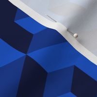 3D Wallpaper electric blue isometric cubes