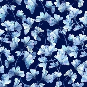 Blue Gingko Garden - Dark Blue
