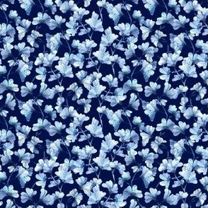Blue Gingko Garden - Dark Blue Small Scale