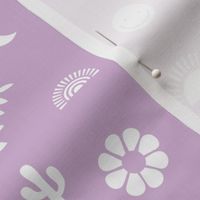 Boho smiley and leaves little sunshine and rainbows design for rainbow kids white on lilac purple