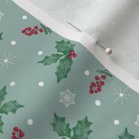 Snowflakes And Holly Berries