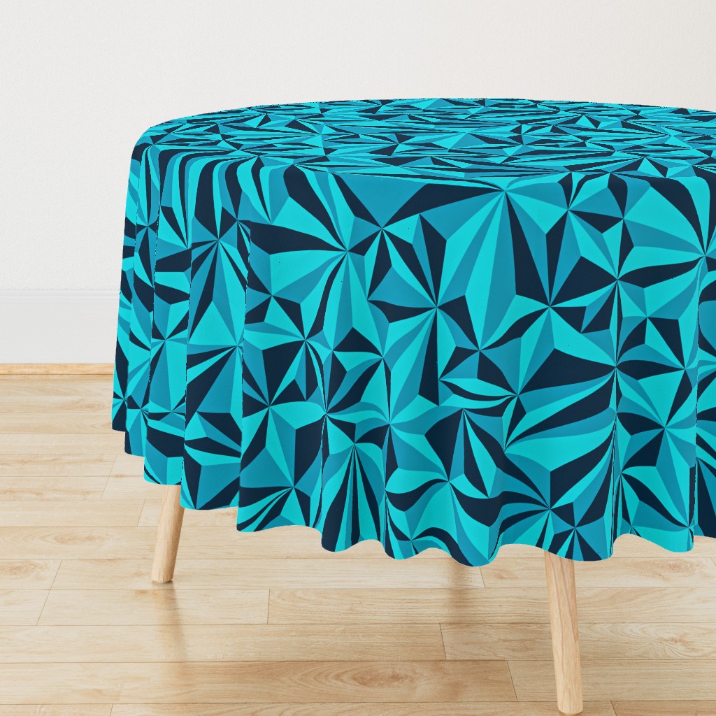   Turquoise wallpaper with triangular pyramid