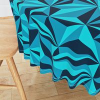   Turquoise wallpaper with triangular pyramid