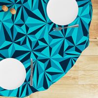   Turquoise wallpaper with triangular pyramid