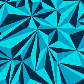   Turquoise wallpaper with triangular pyramid
