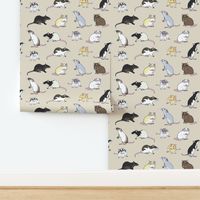 mini rat pattern beige plain