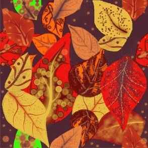 Autumn Leaves Red & Goldl