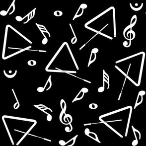 Triangle Music Notes Black